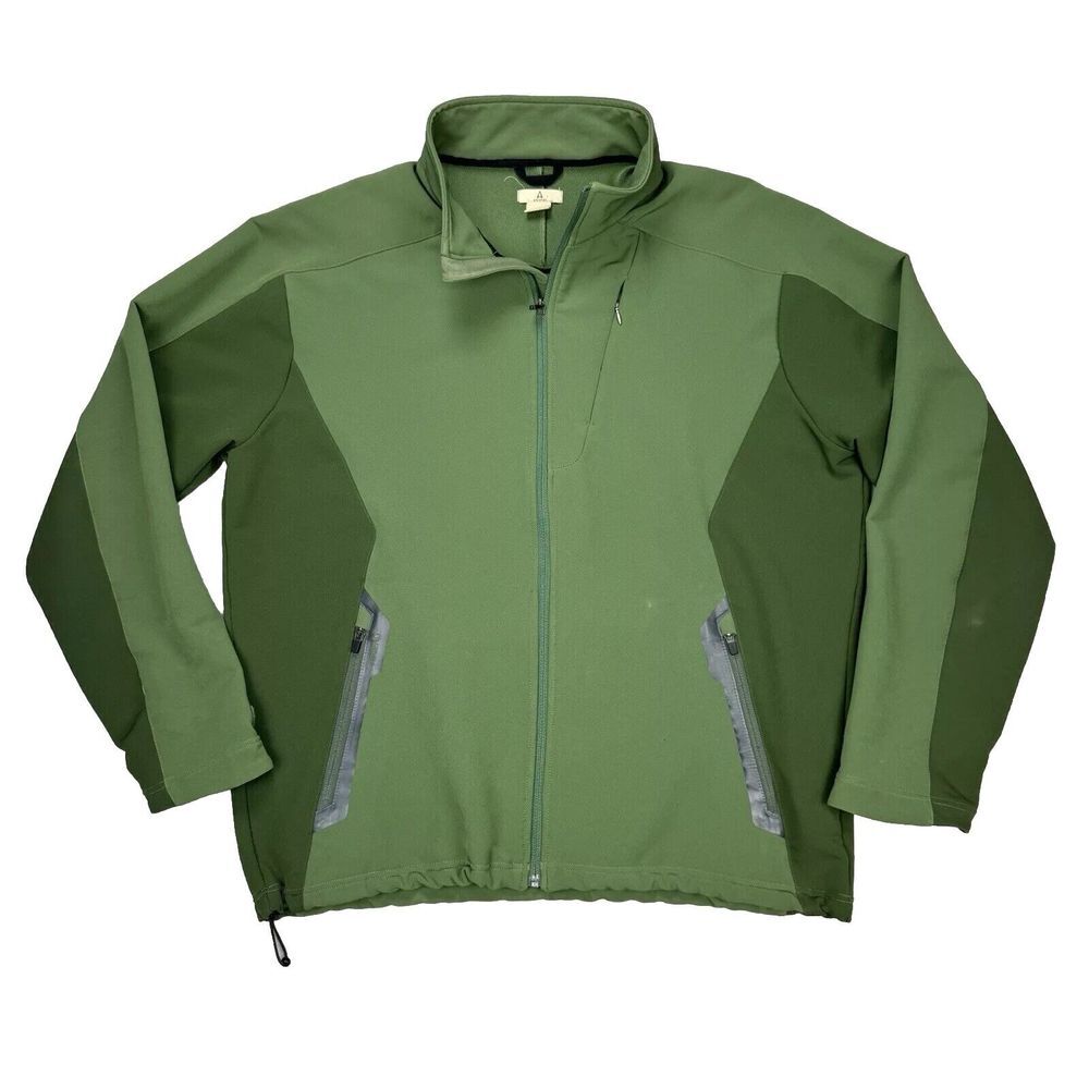 Bass Pro Shops Ascend Mens XL Green Pullover Full Zip‎ Performance Hiking Jacket